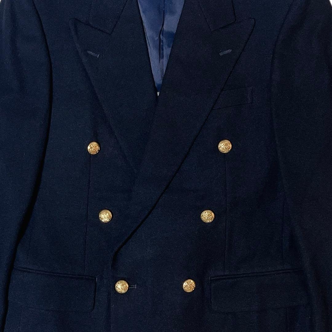 【美品】シップス SHIPS 紺ブレ 金ボタン ダブル ウール ジャケット M