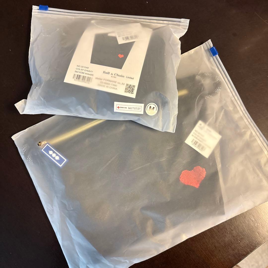 ボールアンドチェーン 神戸店2周年 限定 ハート　バッグ&ポーチ ダークネイビー