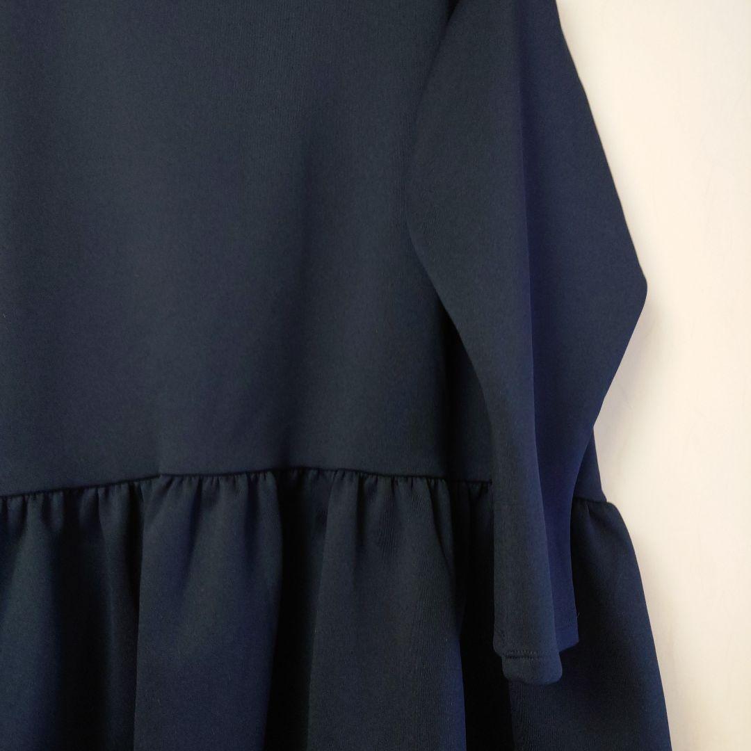 美品 大きいサイズ ♥ローズティアラ♥ フリルチュニック46ネイビー