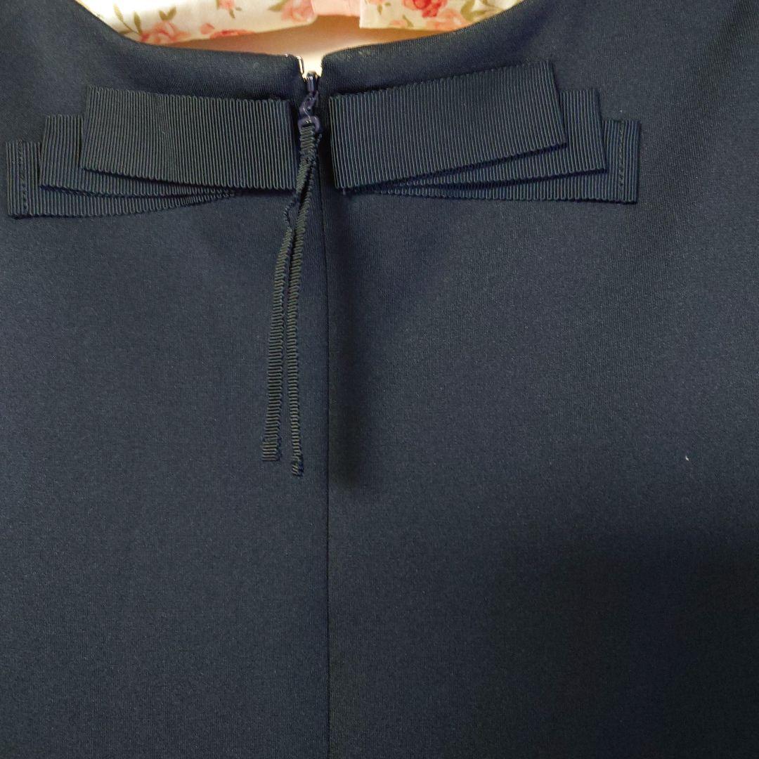 美品 大きいサイズ ♥ローズティアラ♥ フリルチュニック46ネイビー