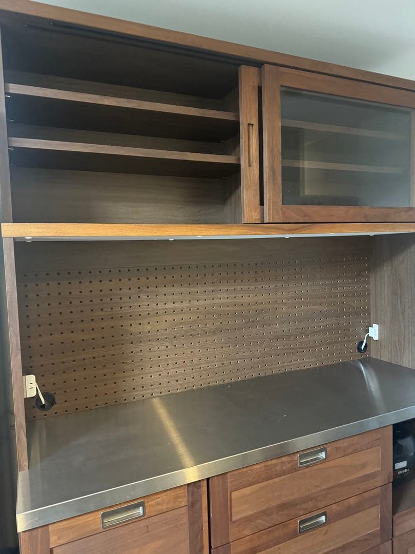 【値下げ中】食器棚　カップボード　オーク　レンジ台　収納力　フィーノ