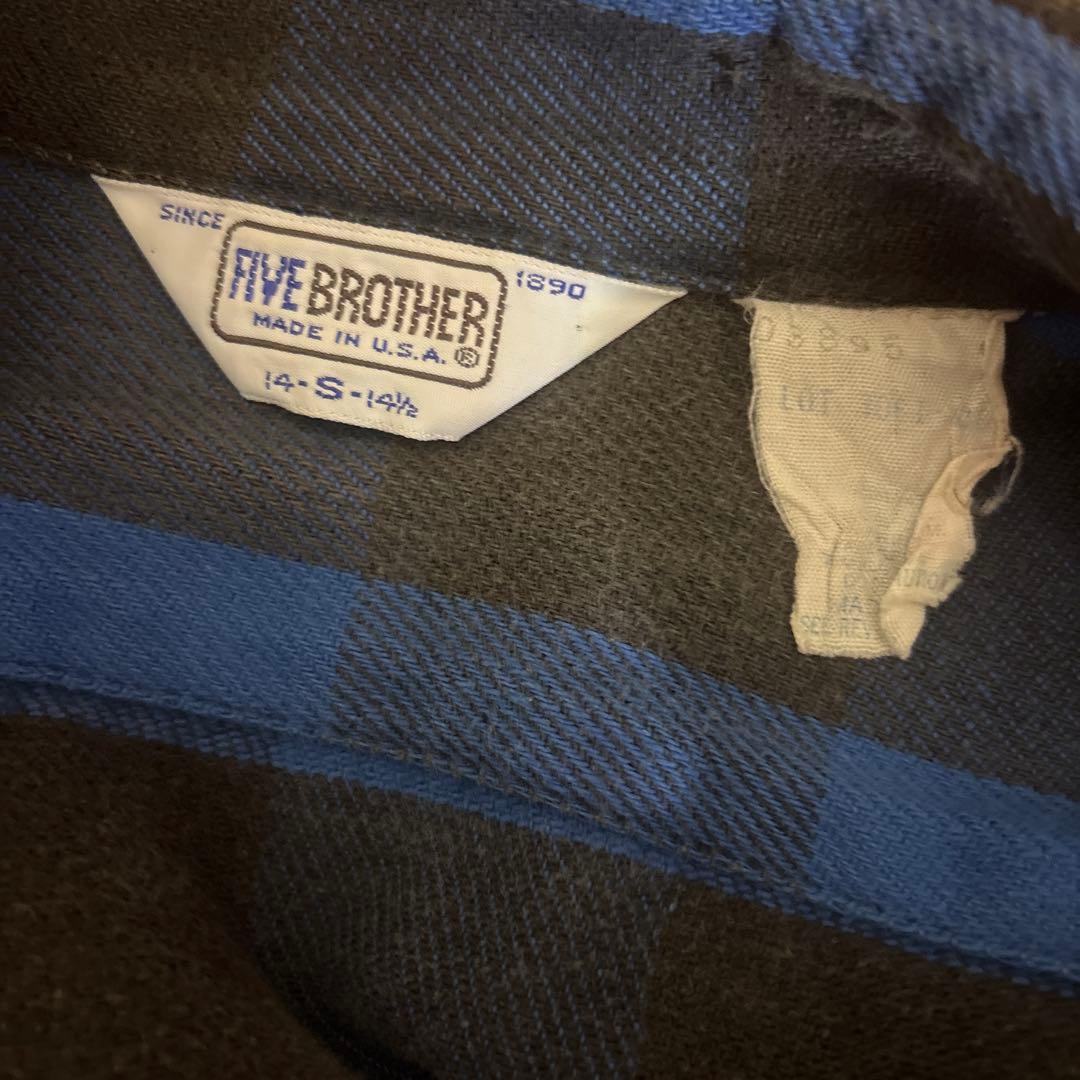 70s vintage FIVE BROTHER ネルシャツ ファイブブラザー