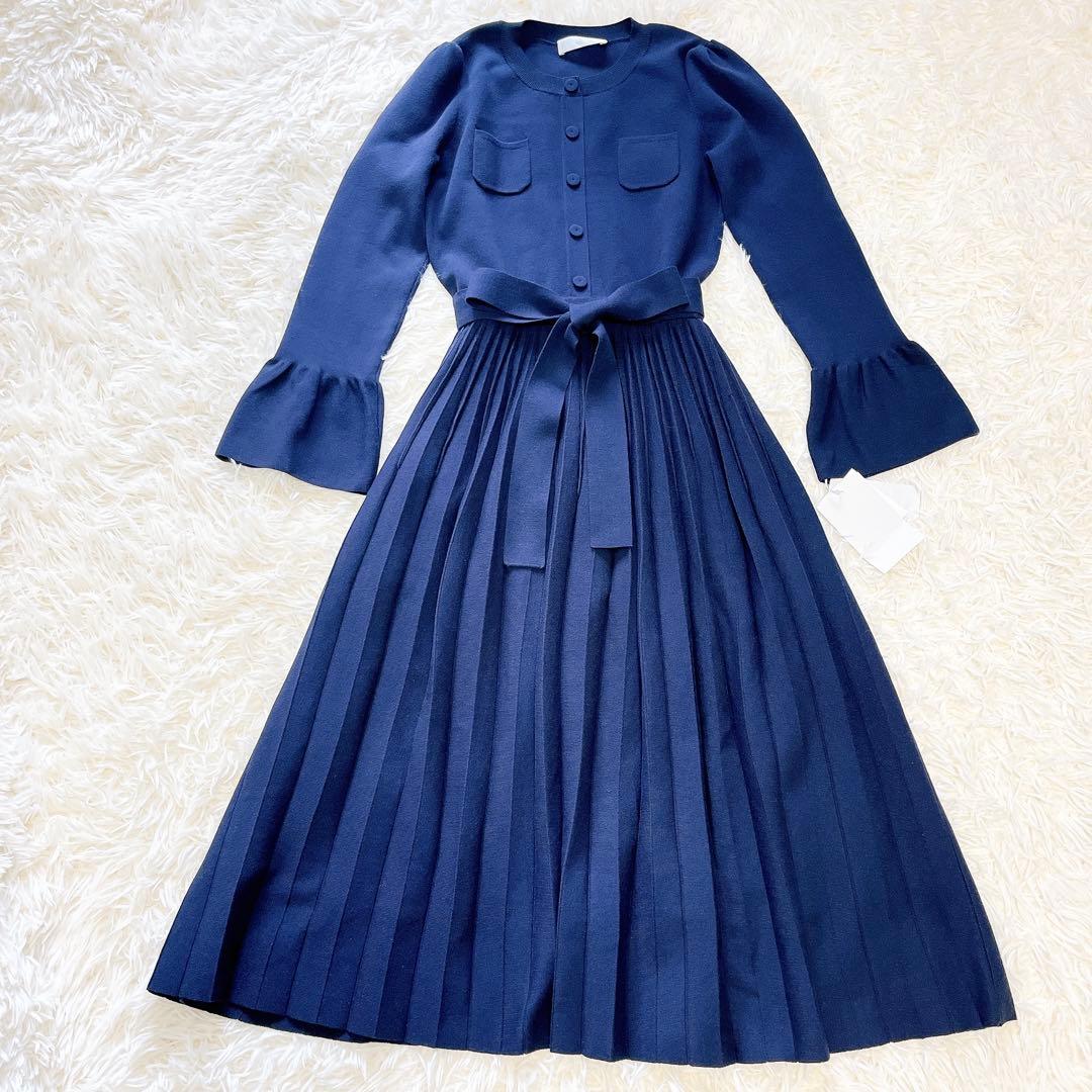 タグ付新品✨セルフォード スプリングニットドレス　2025SS ネイビー S