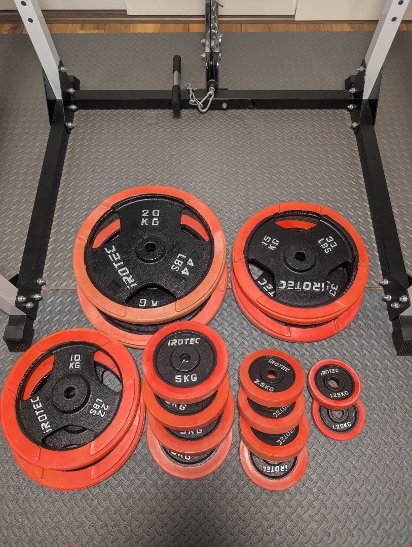 ニ*7様 IROTEC パワーラック フラットベンチ ウエイトセット