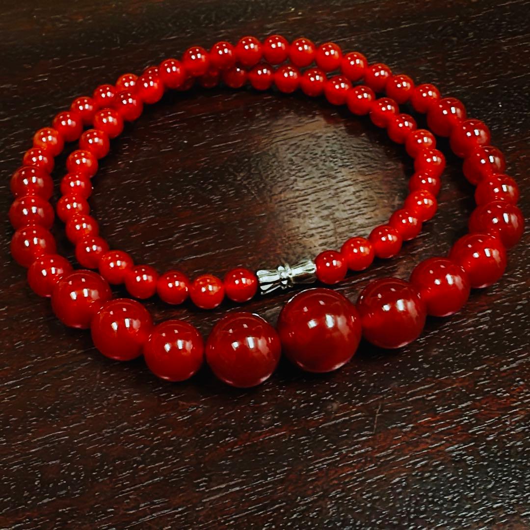 【天然玉石】南紅瑪瑙ネックレス 1つ