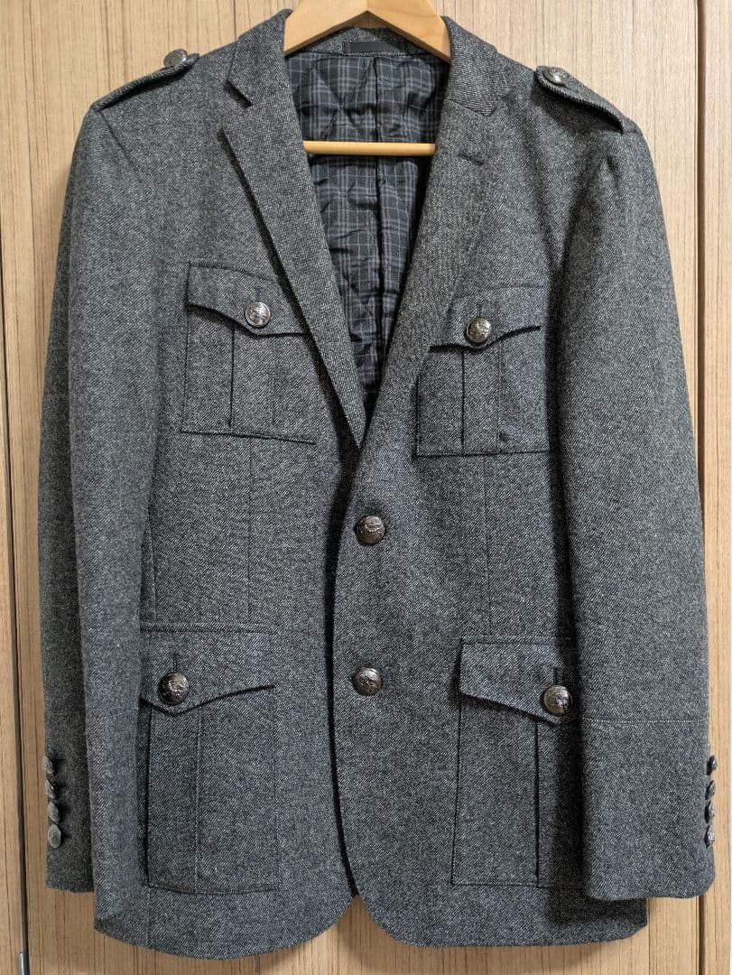 極上傑作！未使用に近い！メタルボタン！羊毛　ジャケット　サイズM