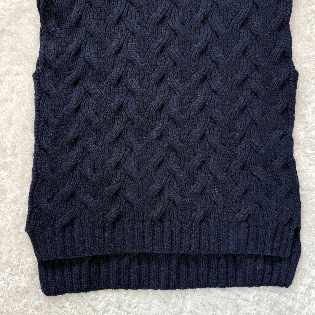 ｔ*ａ様 ドゥロワー ウールカシミヤ　ケーブルニット　アラン編　厚手　ベスト　ネ