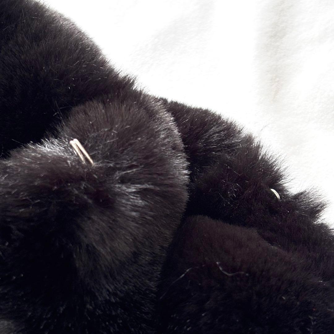 試着のみ☆Aga エコファーベスト　ブラック　9号　ヤマダヤ　ジレ　フード　ファ