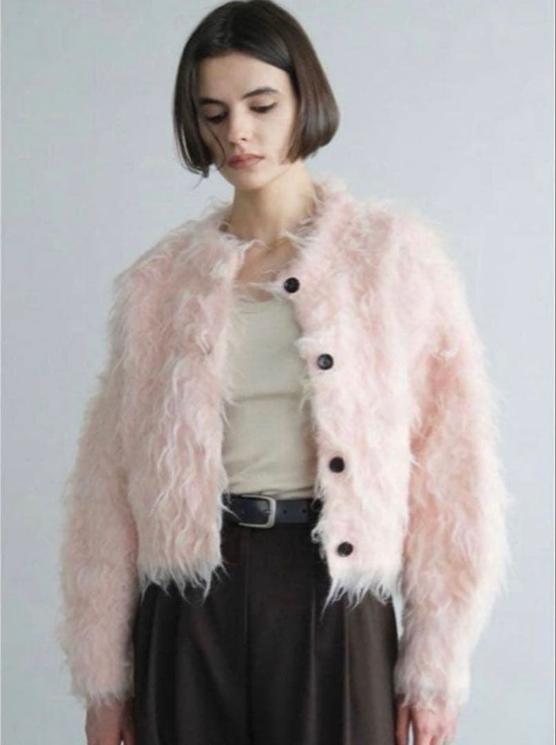 CLANE シャギーショートニットカーディガン2