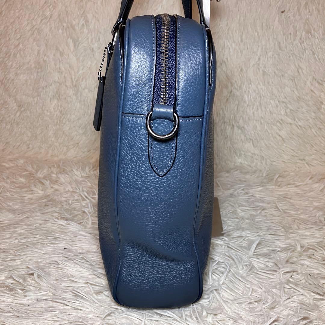 ☆良品☆ コーチ ブリーフケース グラハム 2way A4 レザー ブルー