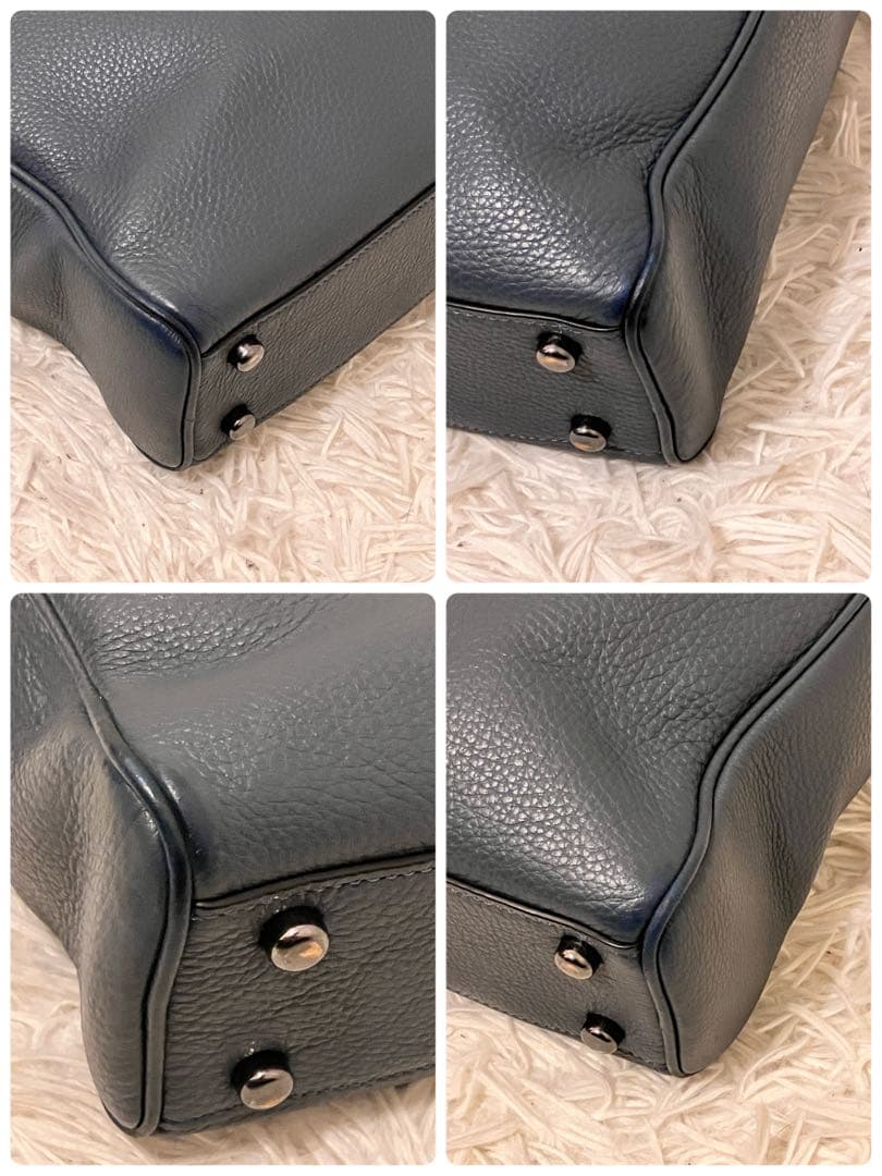 ☆良品☆ コーチ ブリーフケース グラハム 2way A4 レザー ブルー