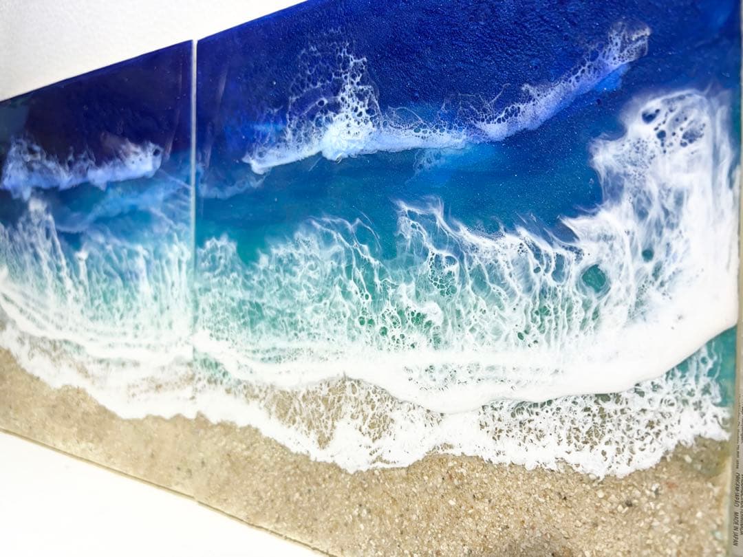 オーシャンアート　別々にも飾れる　合わせて横48㎝縦24㎝　壁掛け金具付き