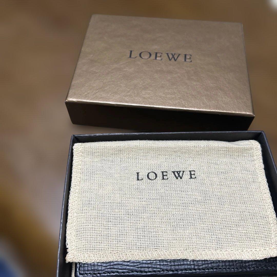 未使用　箱入りロエベ　カードケース　名刺入れ　アナグラム　レザー　ブラック