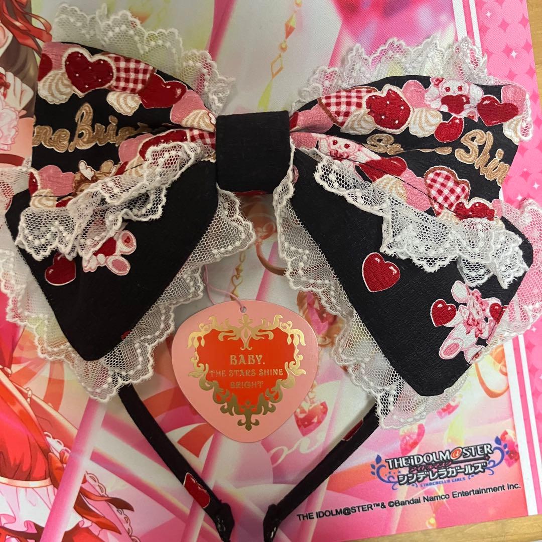 くみゃちゃんのSweet Baby Love Heart柄カチューシャ 黒