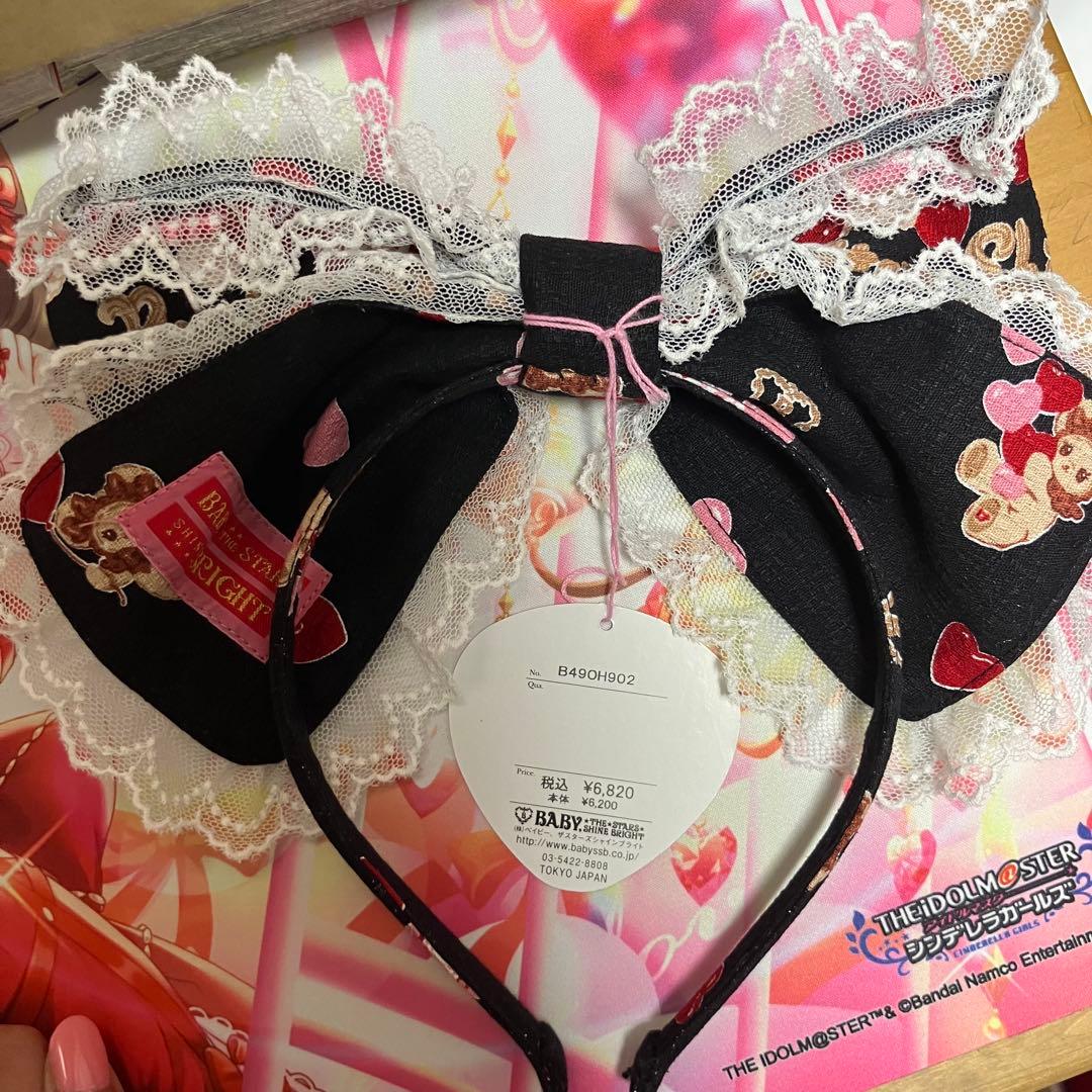 くみゃちゃんのSweet Baby Love Heart柄カチューシャ 黒