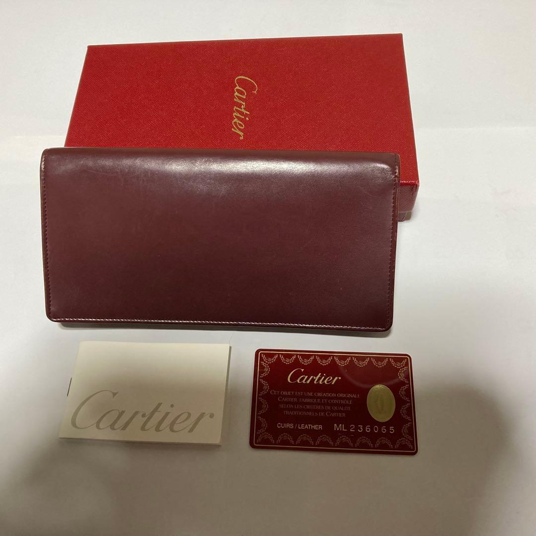 Cartier バーガンディレザー長財布