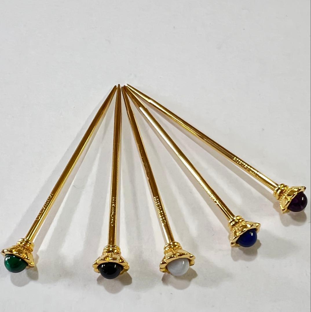 MIKIMOTO 宝石付きフルーツピック5本セット