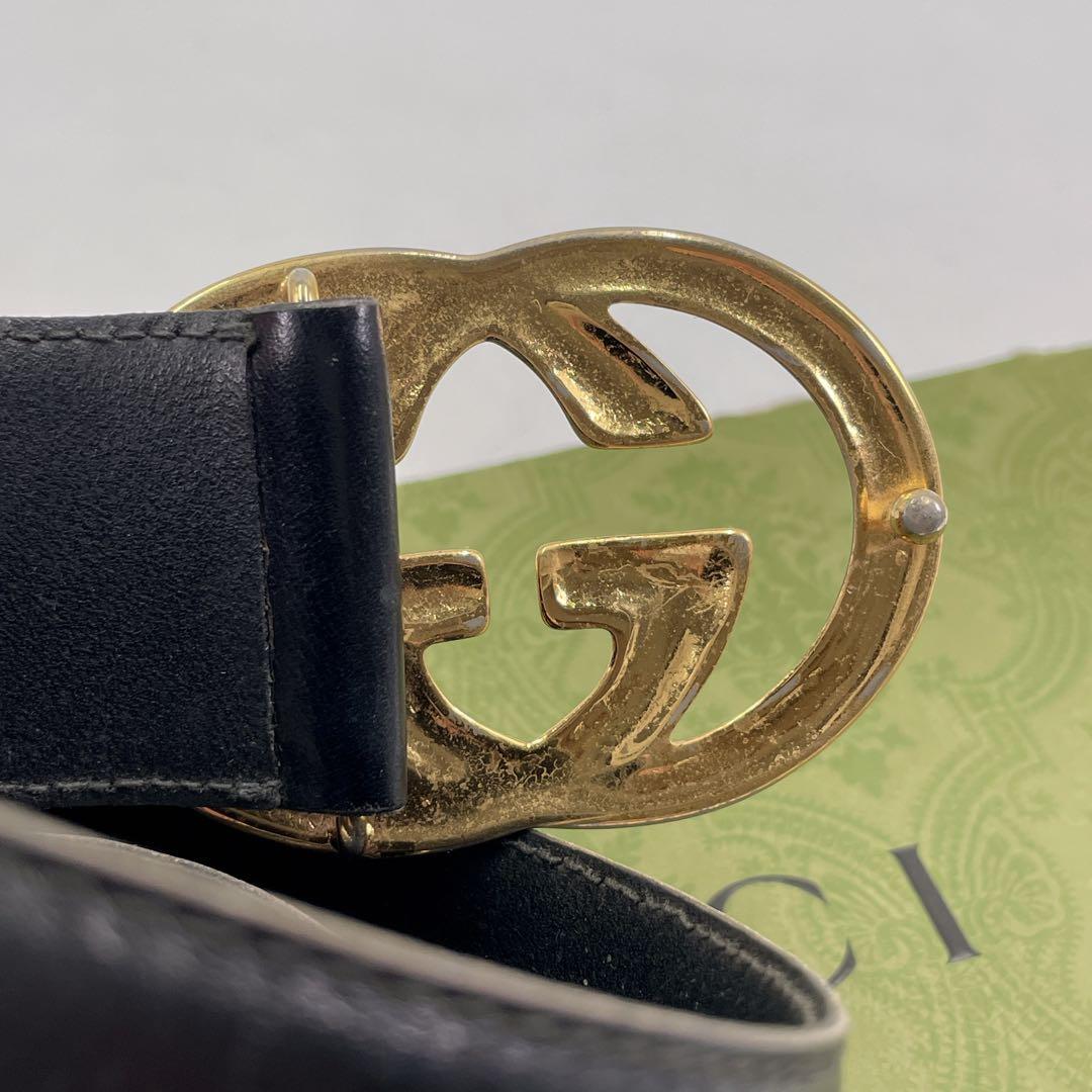 ✨高級✨GUCCI ベルト　インターロッキング　ゴールドバックル　70/28