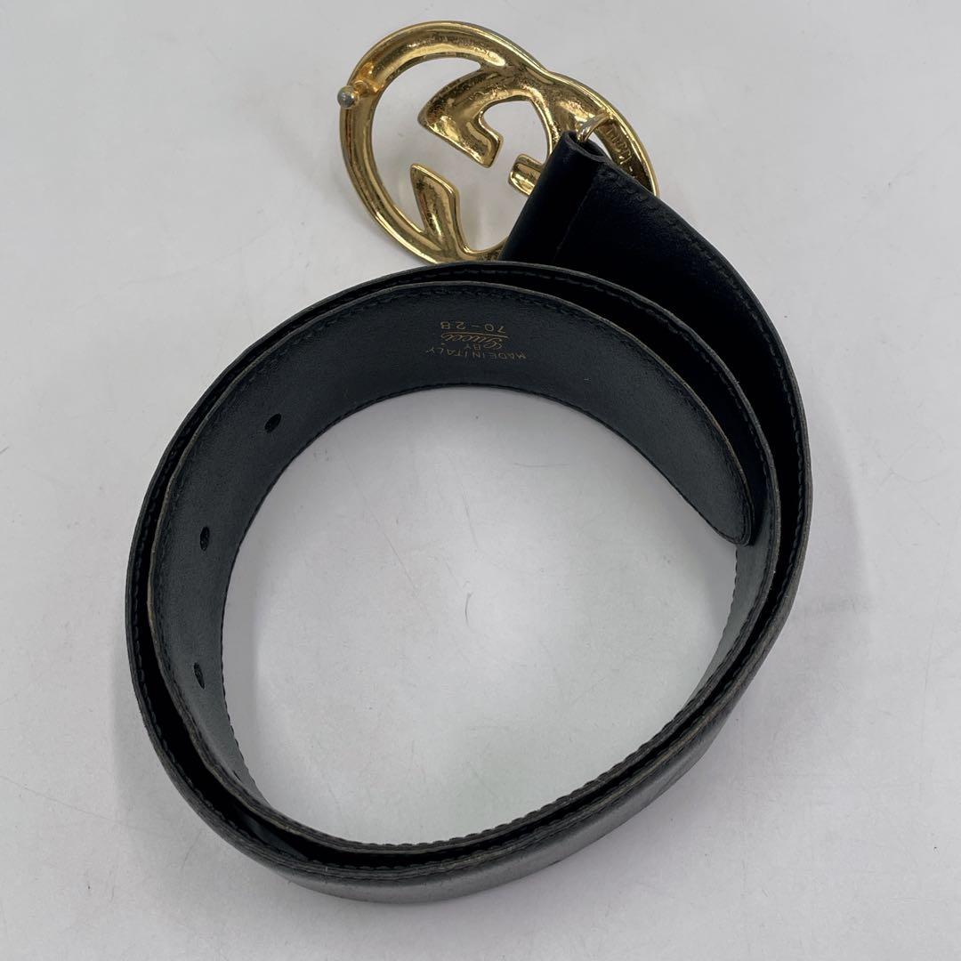 ✨高級✨GUCCI ベルト　インターロッキング　ゴールドバックル　70/28