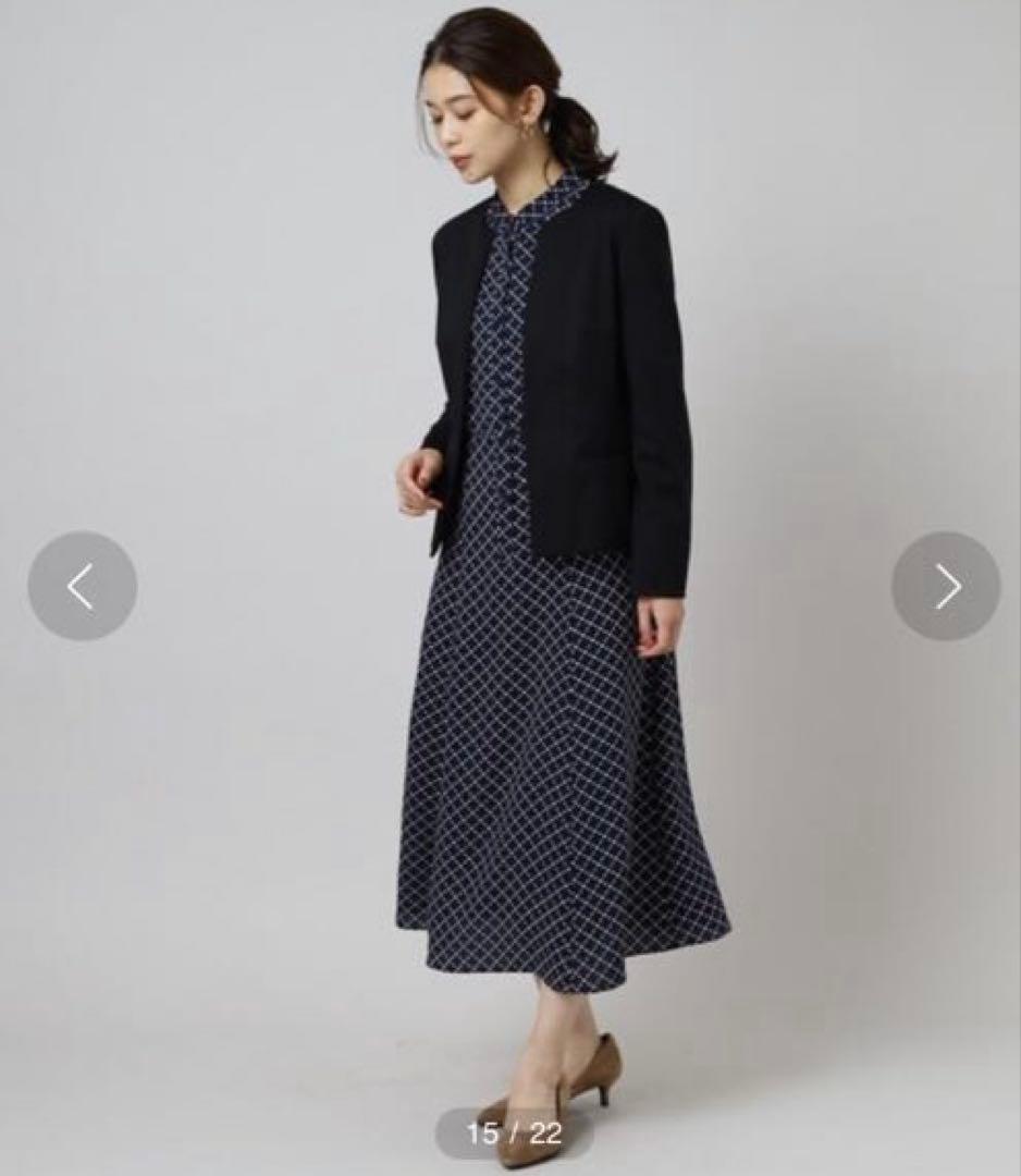 UNTITLED 【細見えが叶う】チェーン柄 プリントワンピース