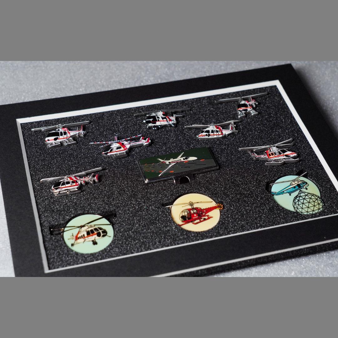 【超レア】 朝日航洋 100万飛行時間達成記念 ピンバッジ ヘリコプター 飛行機