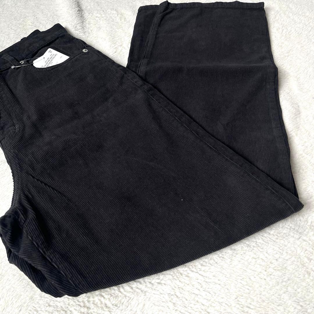 新品未使用】Spick & Span コーデュロイパンツ　おおきめサイズ　黒40