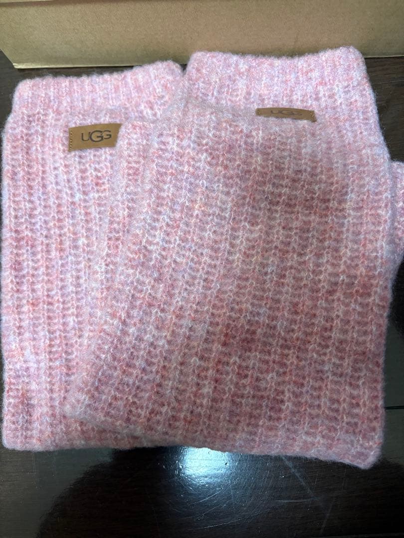 新品未使用！UGG ピンクムートンブーツ ニットカバー付き25cm 希少！