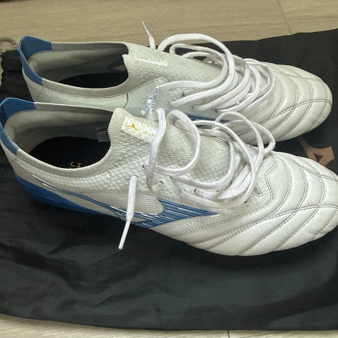 Mizuno サッカーシューズ ホワイト/ブルー モレリアベータ取替式