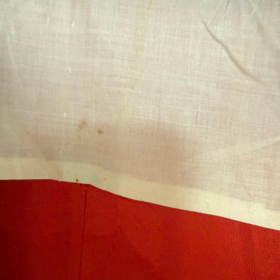 5k2619 長襦袢　正絹　単衣　小振袖用　赤　花柄　和装　着物