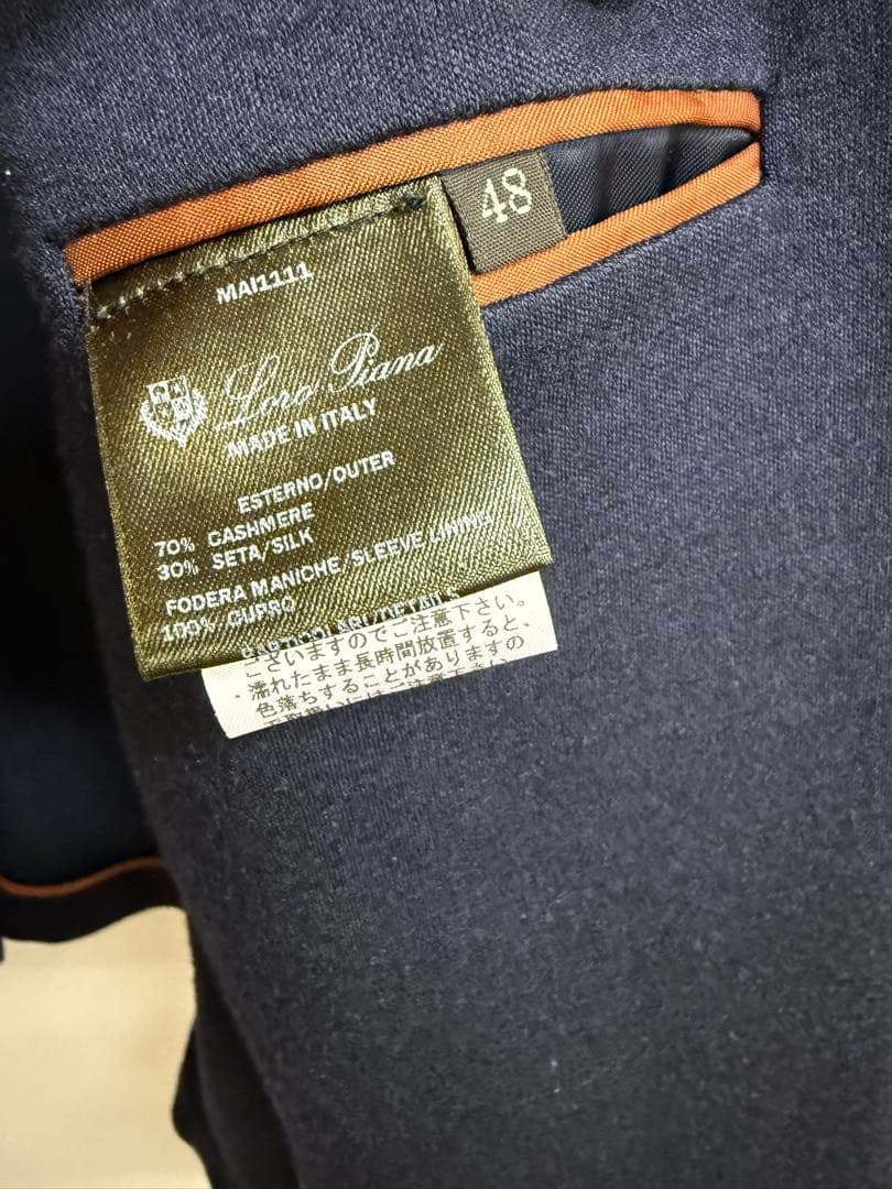 ロロピアーナ　カシミヤジャケット　ネイビー　48