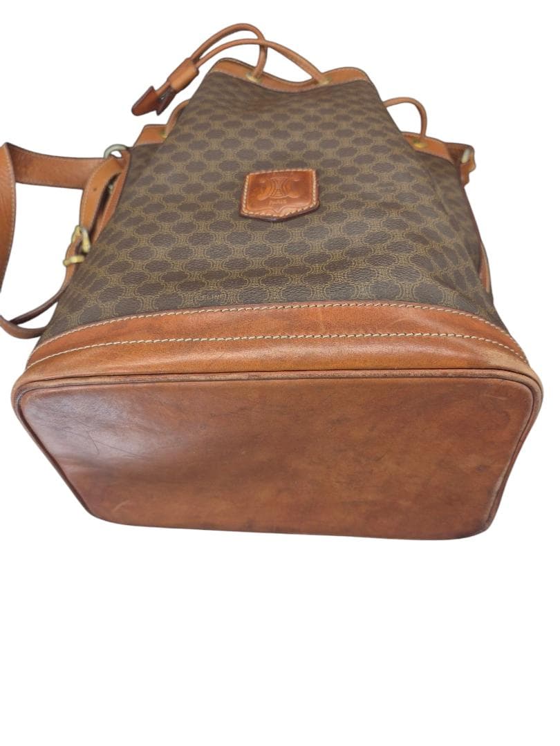 CELINE　セリーヌショルダーバック　巾着型　マカダム柄