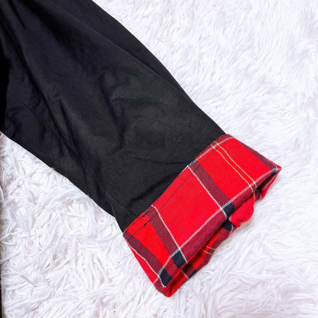 フレームワーク BARBOUR オーバーサイズ コート 黒 チェック バブアー