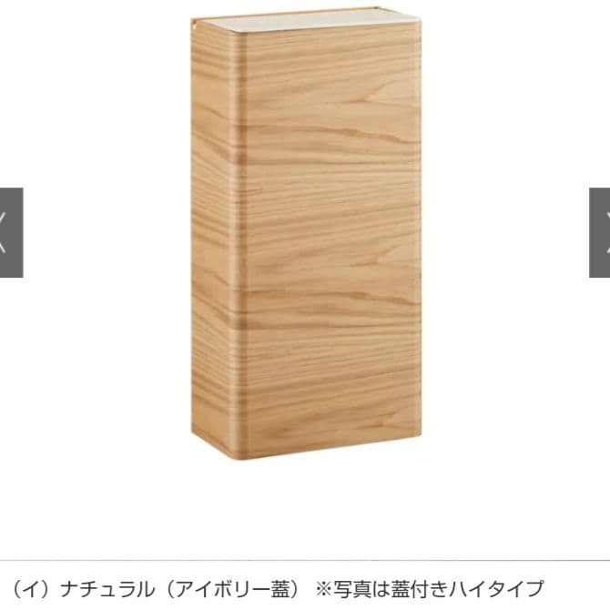 ゴミ箱 おしゃれ ディノス 美品 曲木の薄型ダストボックス 蓋付き ハイタイプ