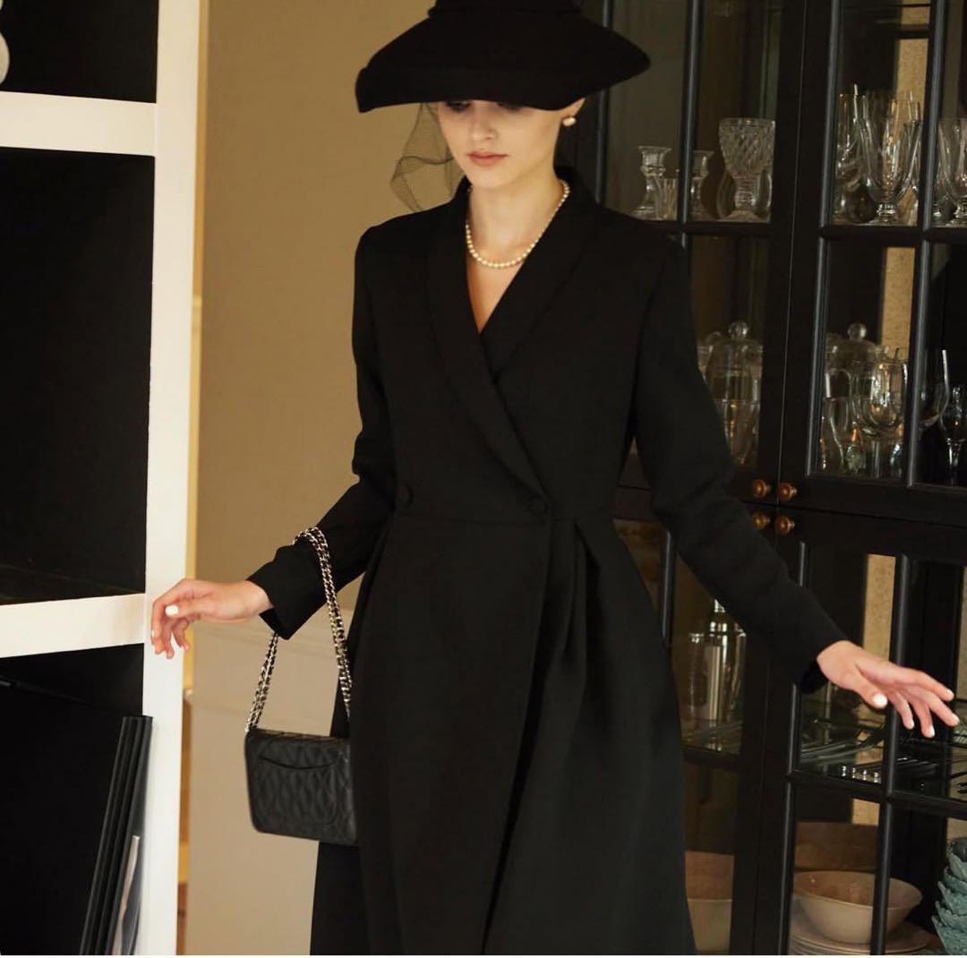 【未使用】ツルバイマリコオイカワ ブラックフォーマル Acacia 黒ワンピース