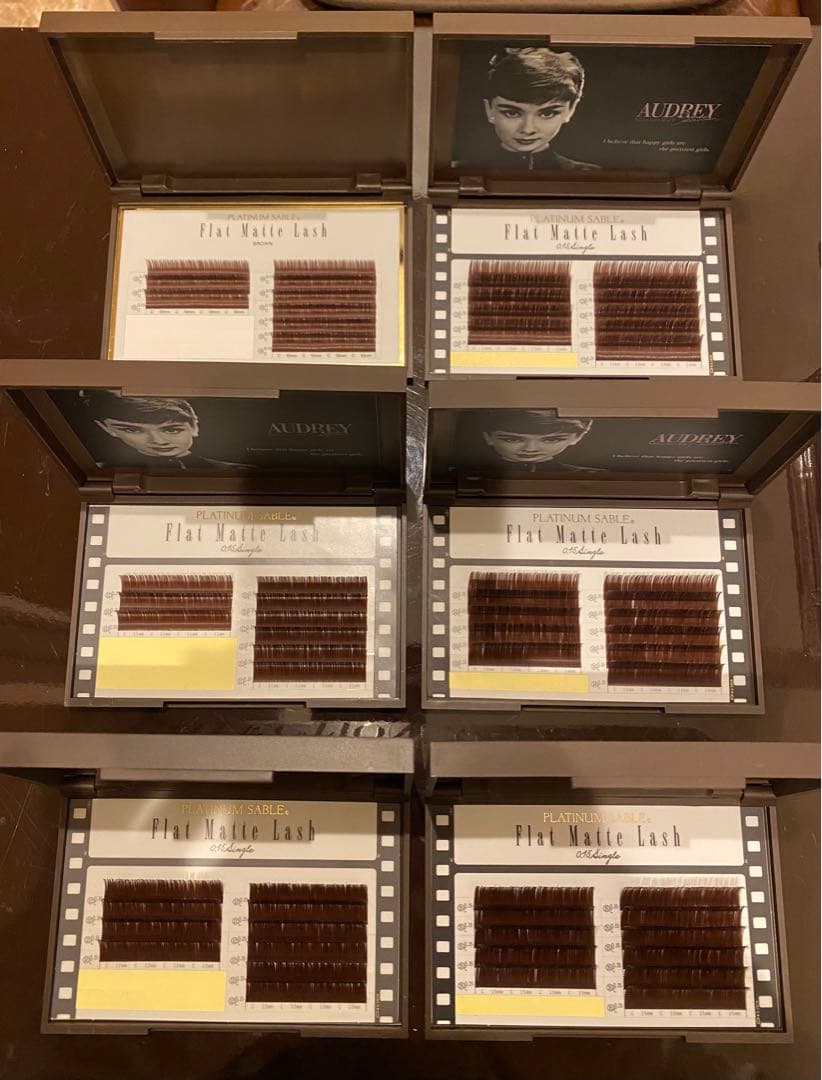 ブラウンマツエク/まつ毛エクステ  ６箱まとめ売り