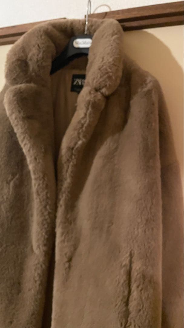 ZARA新品レディースボアミドルコート