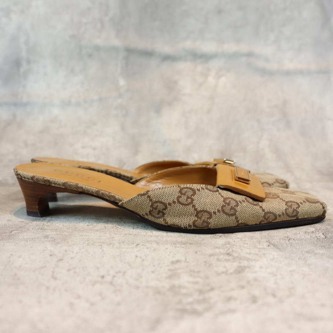 GUCCI グッチ GG柄 ミュール サンダル レザー レディース 箱付き