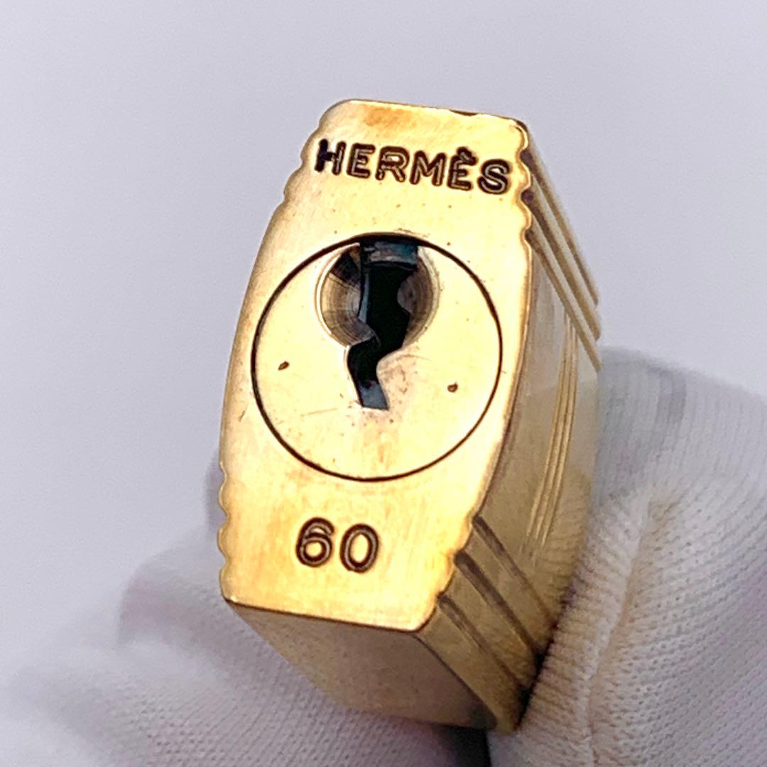 HERMES エルメス カデナ 60番 ゴールド 24Kメッキ 鍵付き 南京錠