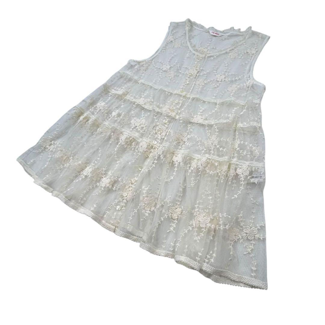 ピンクハウス PINKHOUSE チュールレースベスト チュニック 刺繍