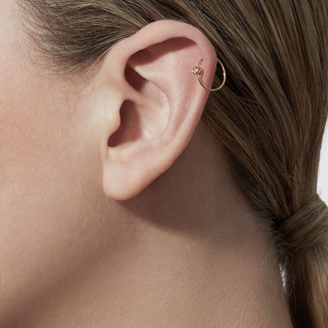 SHIHARA ワンストーンフープピアス