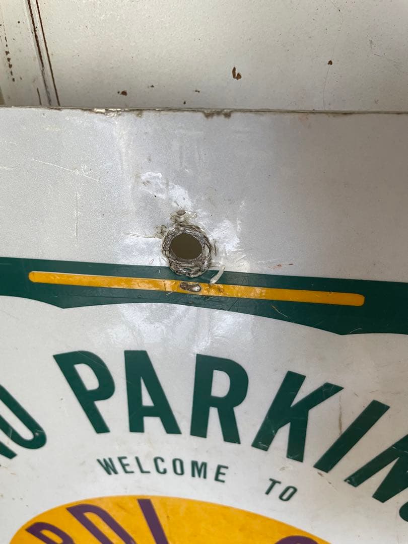 アンティーク　メタル　サイン　プレート　看板　感謝祭　NO PARKING レア