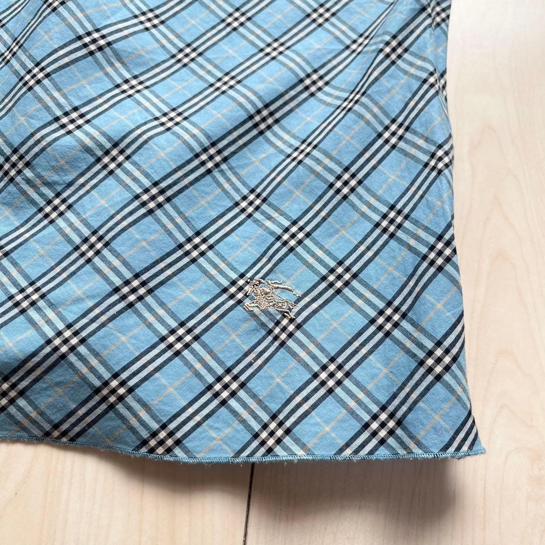 Y2K バーバリーブルーレーベル ノバチェック フリル キャミソール 青