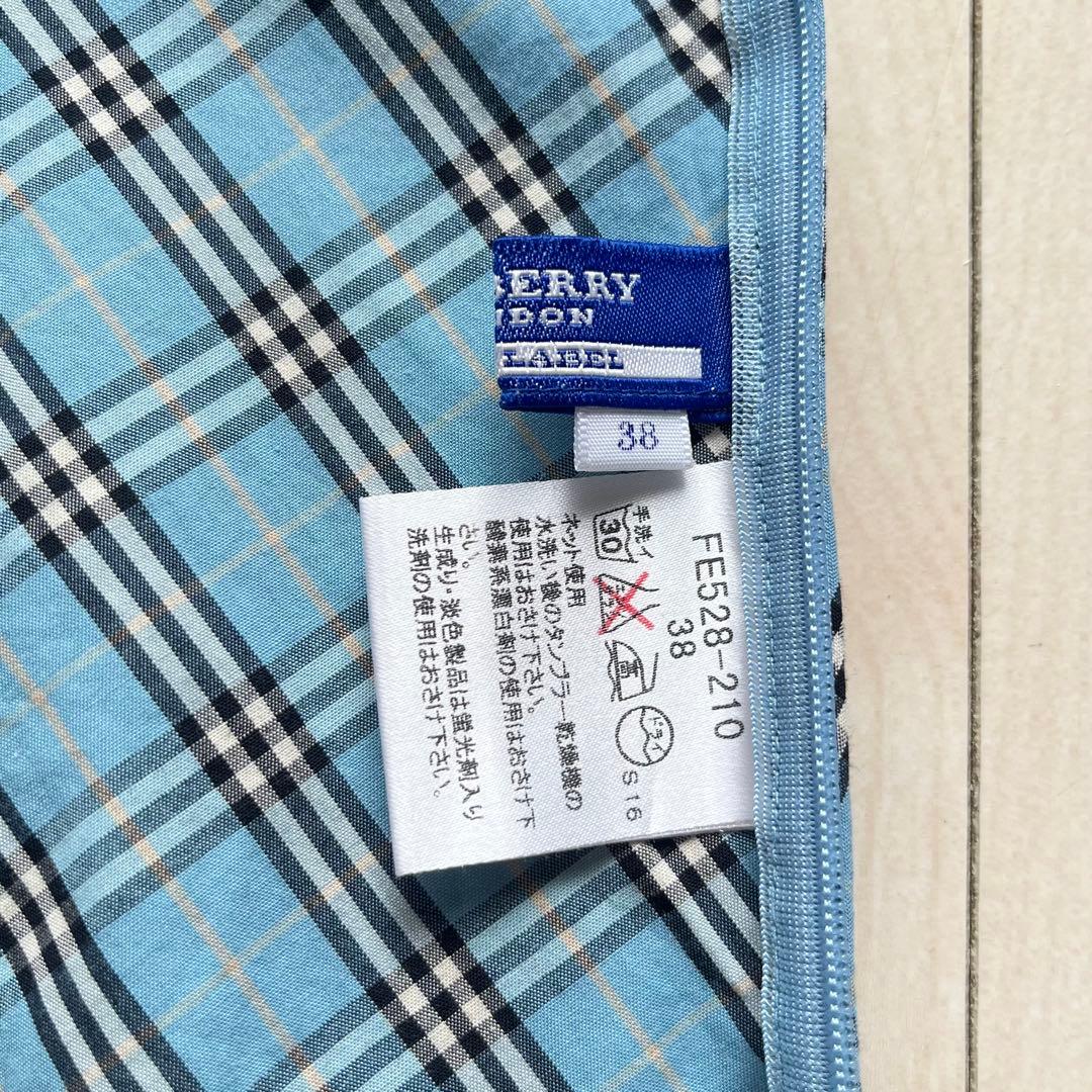 Y2K バーバリーブルーレーベル ノバチェック フリル キャミソール 青