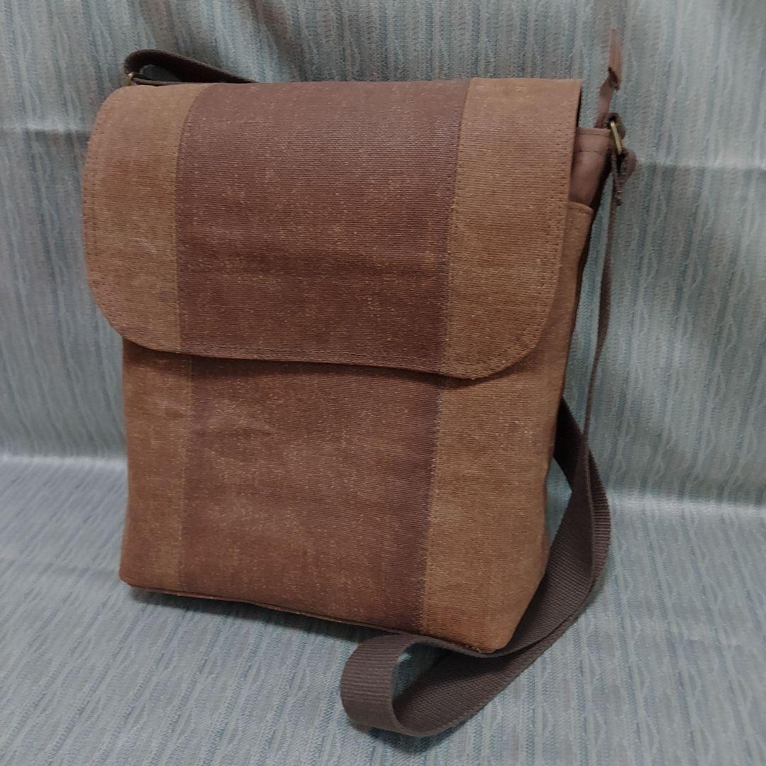 柿渋染め酒袋のサコッシュバッグ(蓋付きマグネットタイプ)