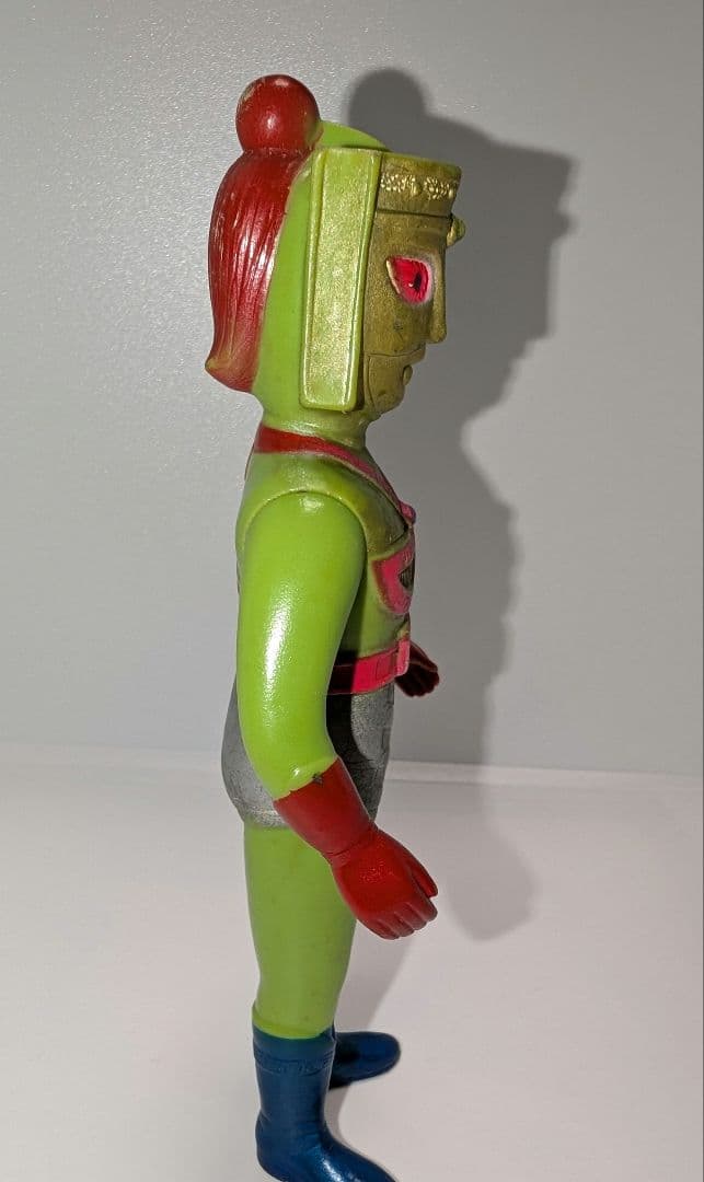 突き指ちゃん【珍色】グリーンマン ウッド ソフビ 当時物