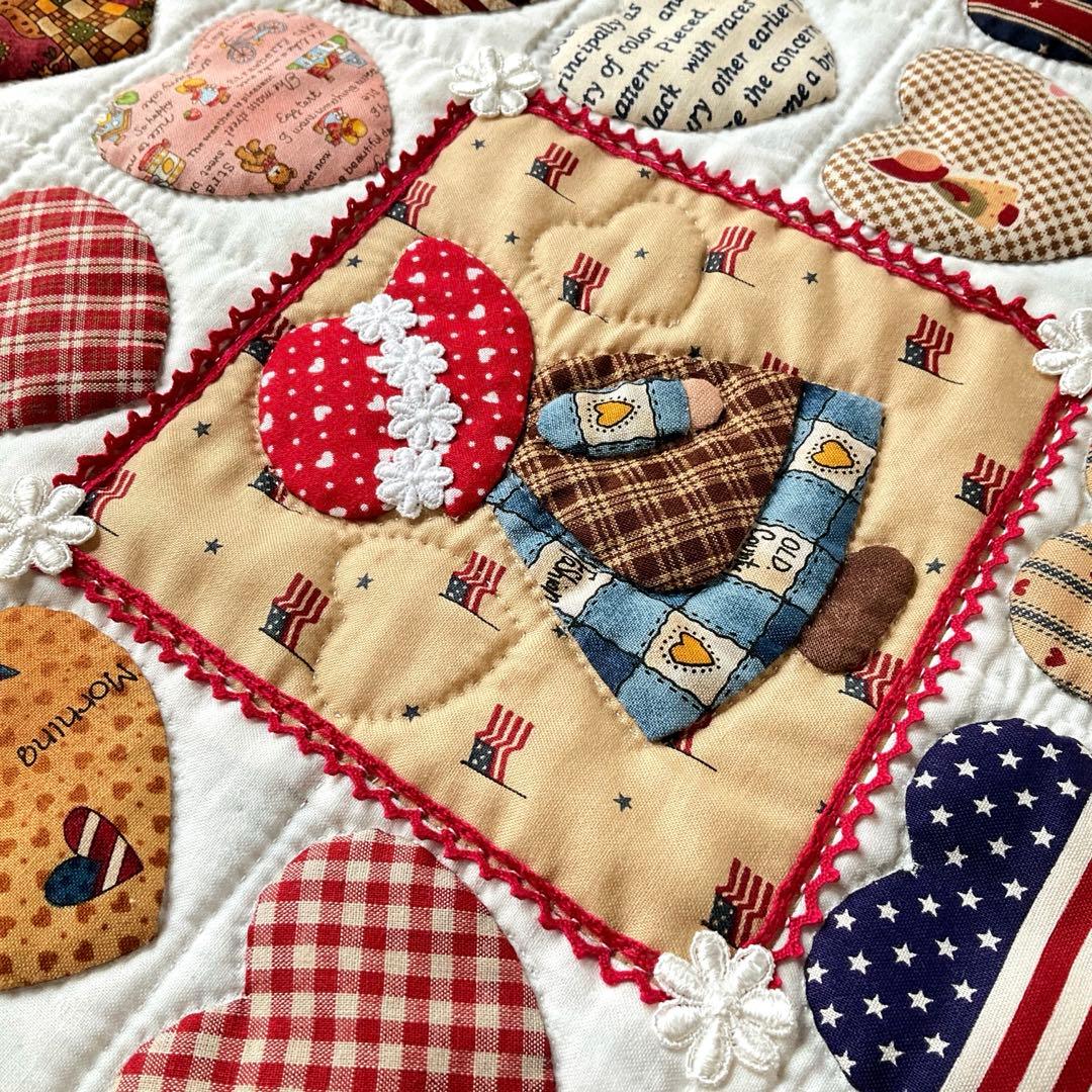 ★手作りパッチワーク♪可愛いスーちゃん＆ハートいっぱいキルト♪カントリー系★