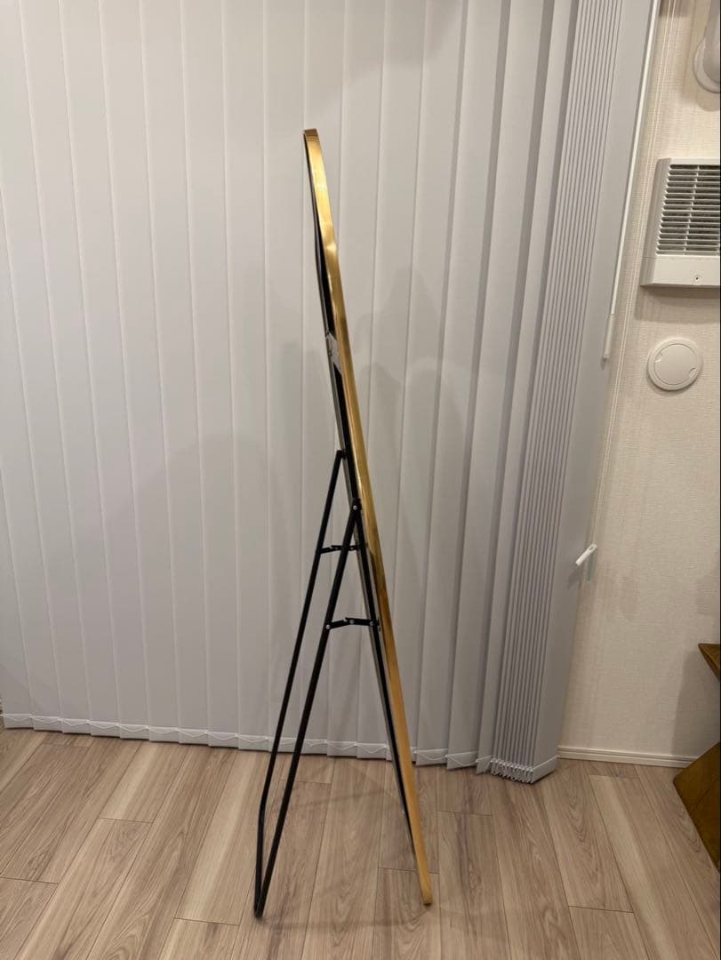 ウェーブスタンドミラー ゴールド 160cm