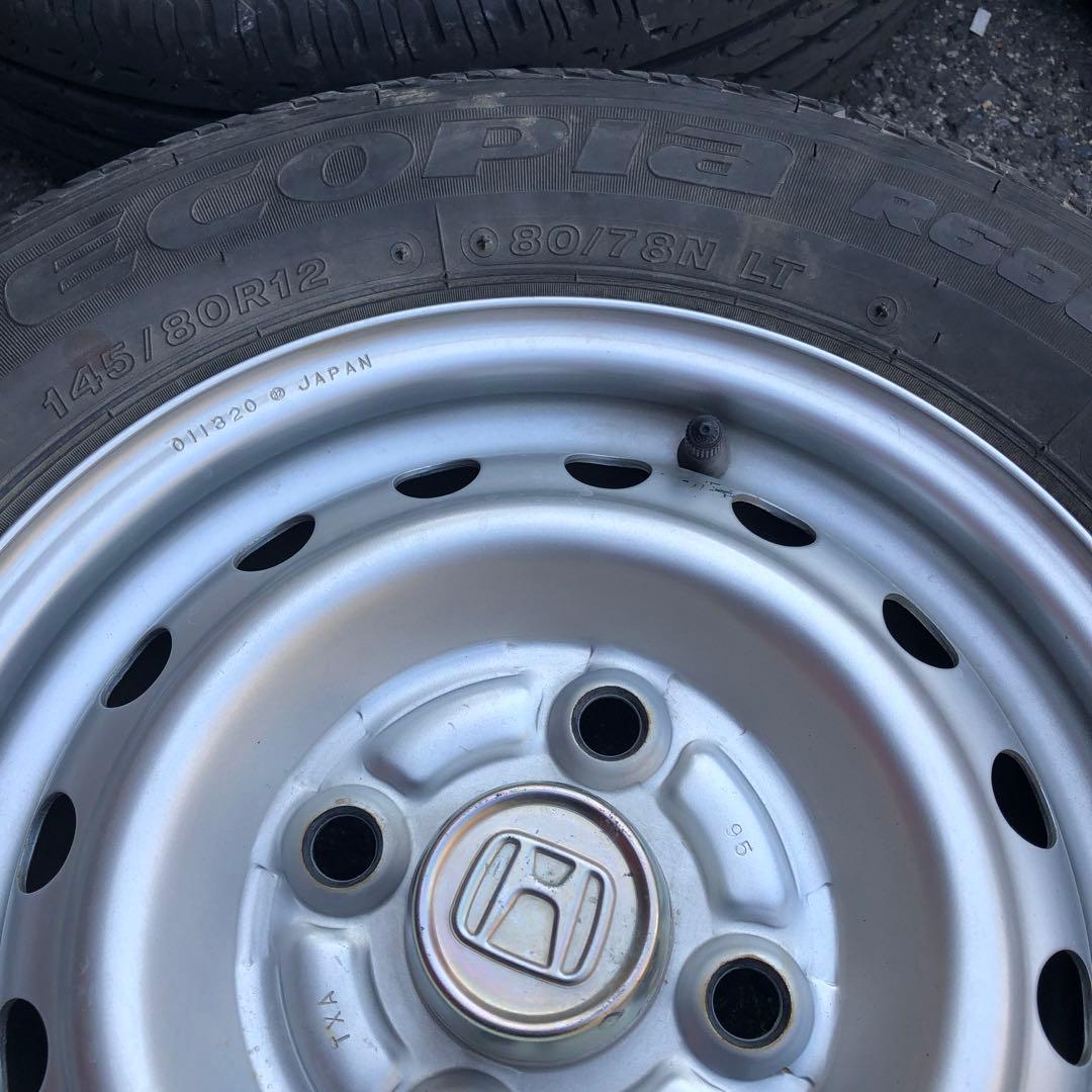 h*i様 ホンダ　N VAN 純正ホイール/タイヤ４本（ブリヂストン走行1800