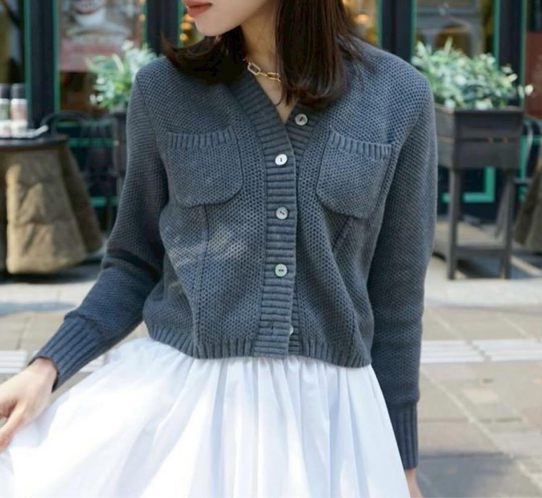 L'AUBE BLANC ローブブラン Basket Knit Cardigan