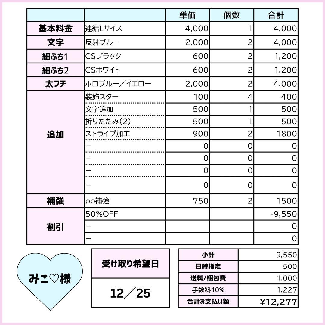 みこ♡ページ♡1225ネームボード うちわ文字 連結文字パネル オーダー